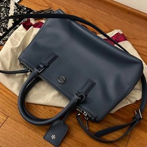 Powder blue Tory Burch convertible satchel